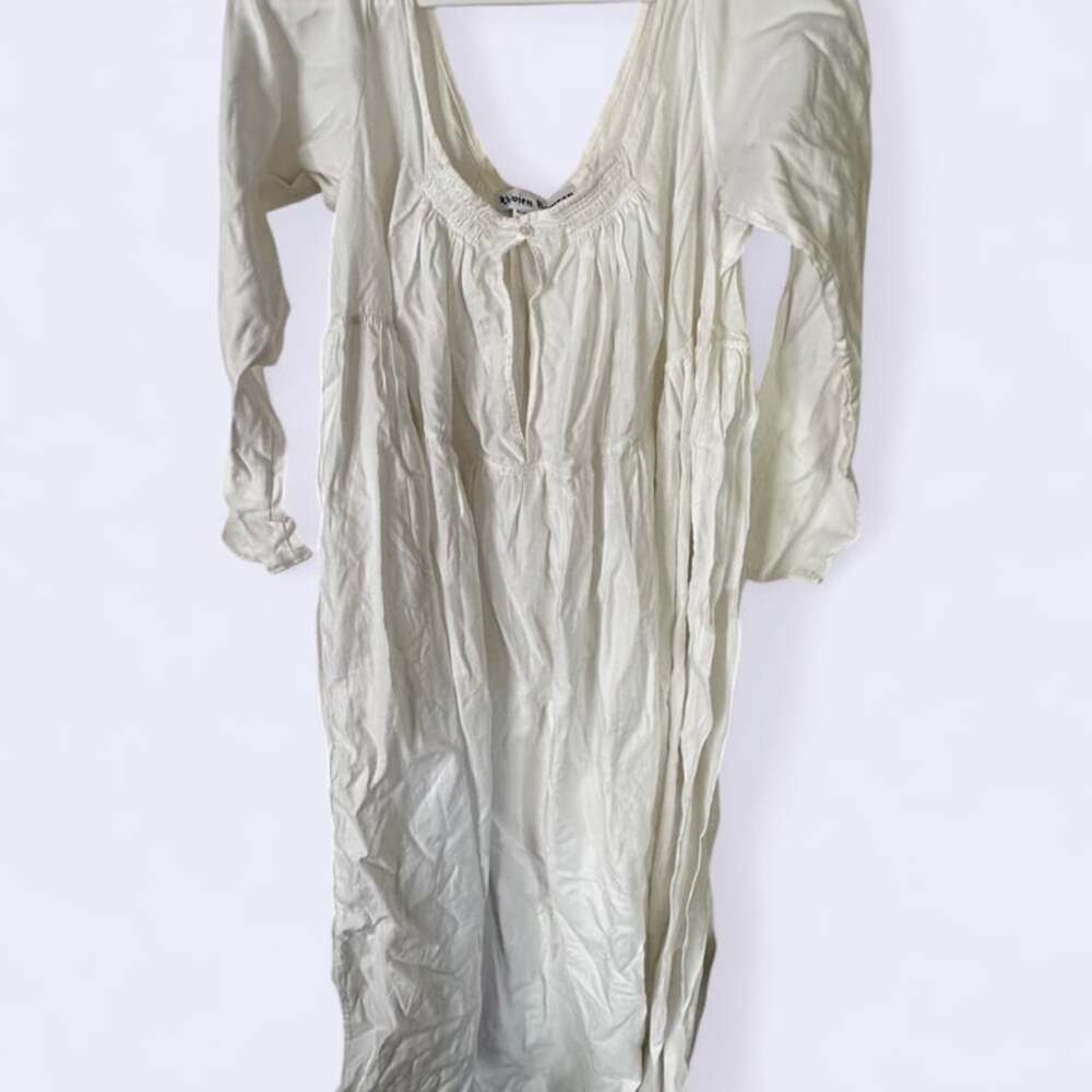 Vivien Ramsay White Cotton Cottagecore Maxi Dress (New)